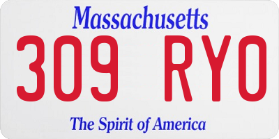 MA license plate 309RY0