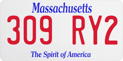 MA license plate 309RY2