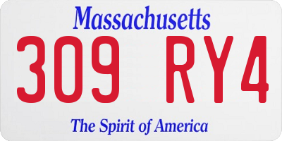 MA license plate 309RY4