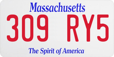 MA license plate 309RY5