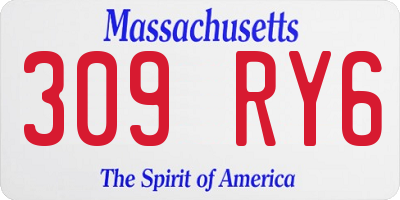 MA license plate 309RY6