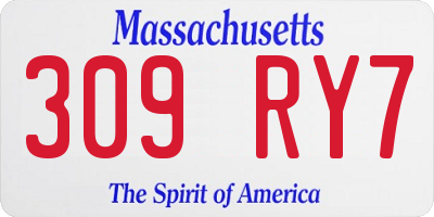 MA license plate 309RY7