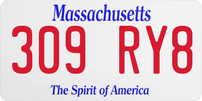 MA license plate 309RY8