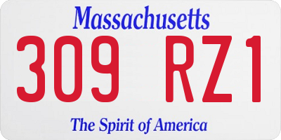 MA license plate 309RZ1