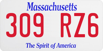 MA license plate 309RZ6