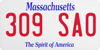 MA license plate 309SA0