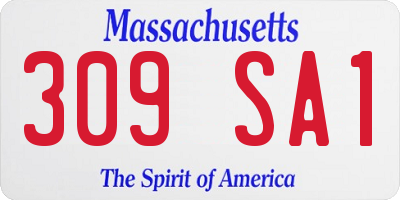 MA license plate 309SA1