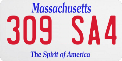 MA license plate 309SA4