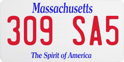 MA license plate 309SA5