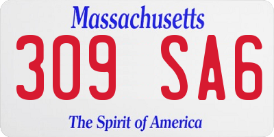 MA license plate 309SA6