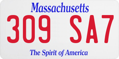 MA license plate 309SA7