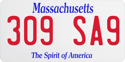 MA license plate 309SA9