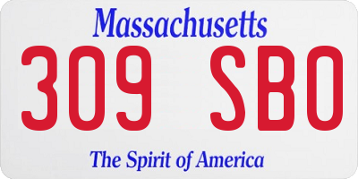 MA license plate 309SB0