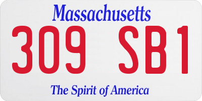 MA license plate 309SB1
