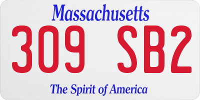MA license plate 309SB2
