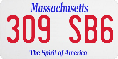 MA license plate 309SB6