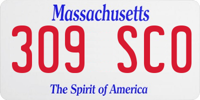 MA license plate 309SC0