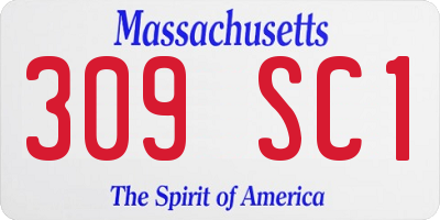 MA license plate 309SC1