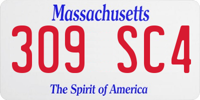 MA license plate 309SC4