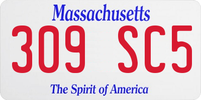 MA license plate 309SC5