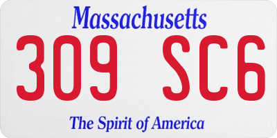 MA license plate 309SC6