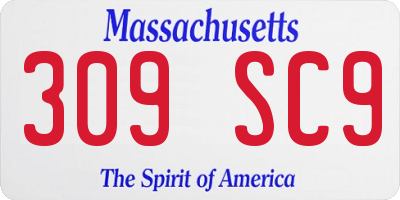 MA license plate 309SC9