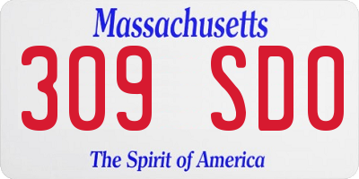MA license plate 309SD0
