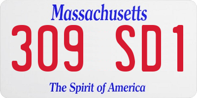 MA license plate 309SD1
