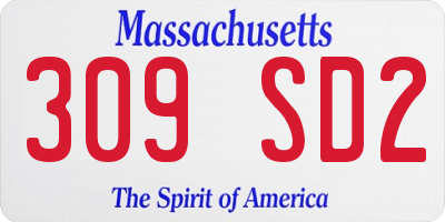 MA license plate 309SD2
