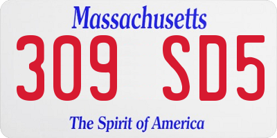 MA license plate 309SD5