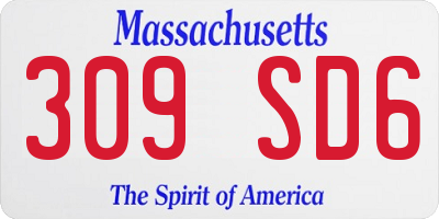 MA license plate 309SD6