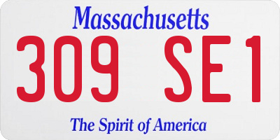 MA license plate 309SE1