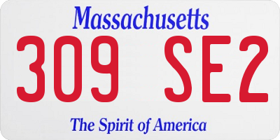 MA license plate 309SE2