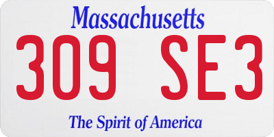 MA license plate 309SE3