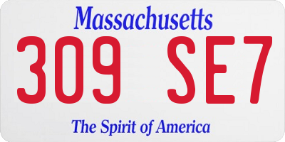 MA license plate 309SE7