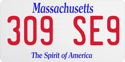 MA license plate 309SE9