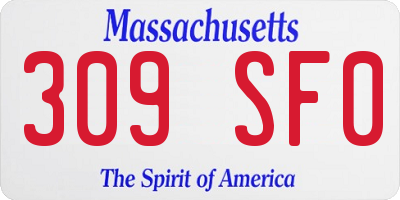MA license plate 309SF0