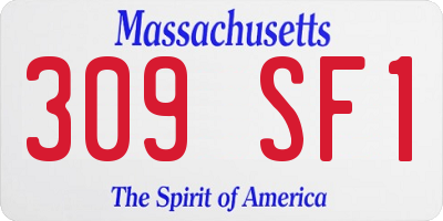 MA license plate 309SF1