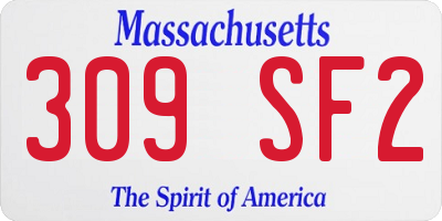 MA license plate 309SF2