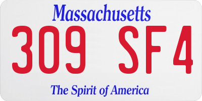 MA license plate 309SF4