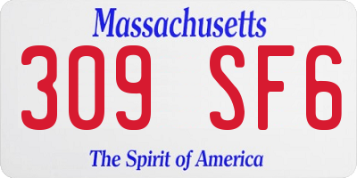 MA license plate 309SF6
