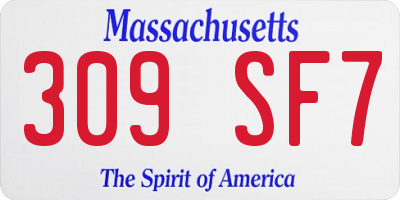 MA license plate 309SF7