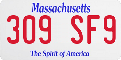MA license plate 309SF9