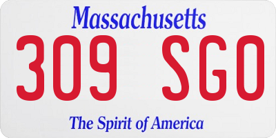 MA license plate 309SG0