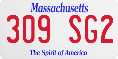 MA license plate 309SG2