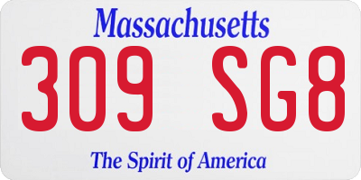 MA license plate 309SG8