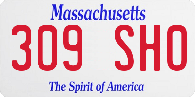 MA license plate 309SH0