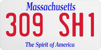 MA license plate 309SH1