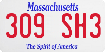 MA license plate 309SH3