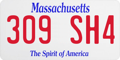 MA license plate 309SH4
